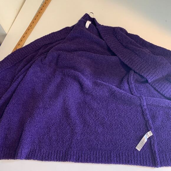Daily Practice Cardigan Womens XS Extra Small Purple Teddy Fleece Open Front - Picture 10 of 12